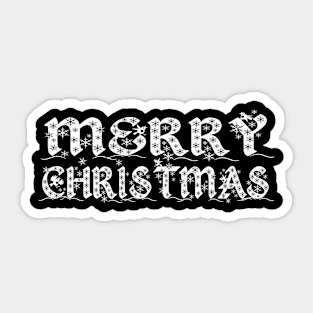 White Snowflake decorated Merry Christmas design! Sticker